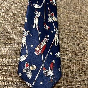 Men's Golf Print Tie - Navy